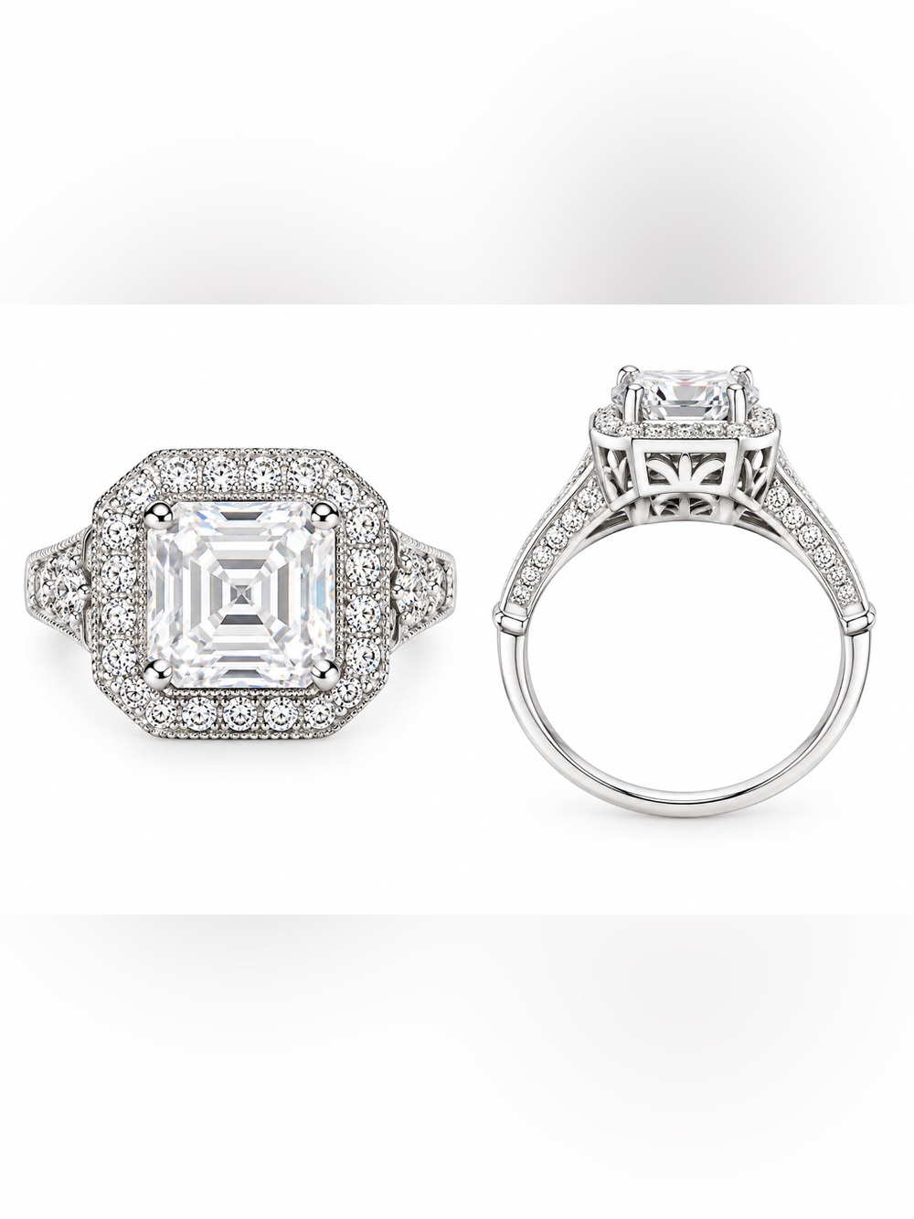 Certified 2.5 Moissanite carat Ring size 7 VVSD